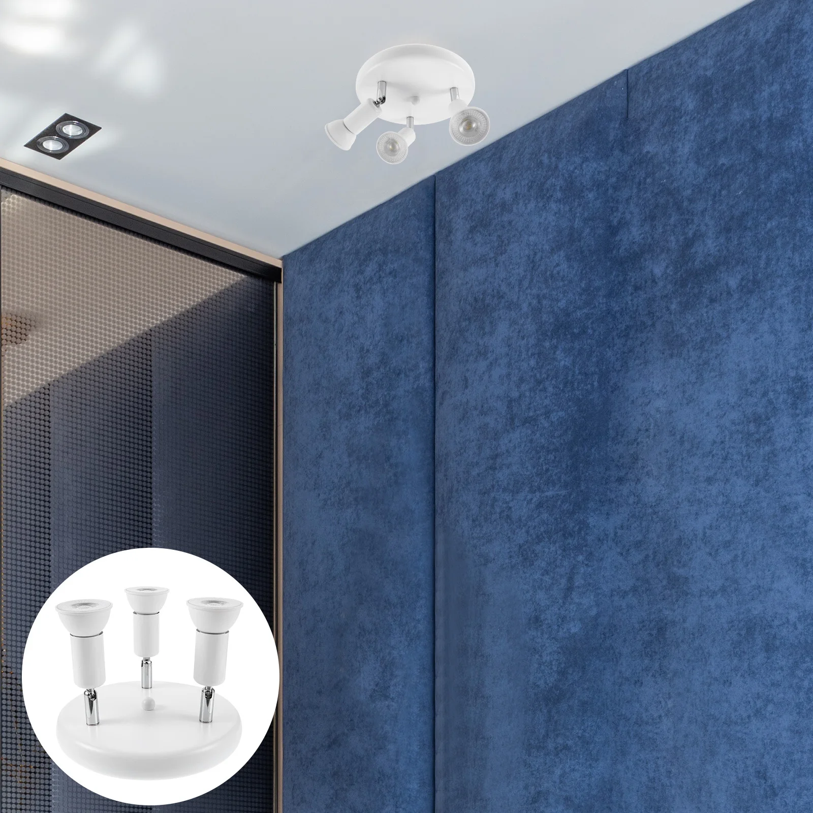 

1pc Led Ceiling Lamp 3-Head Stainless Steel Decorative Light Wall Mountable Durable Lighting For Home Hotel Restaurant