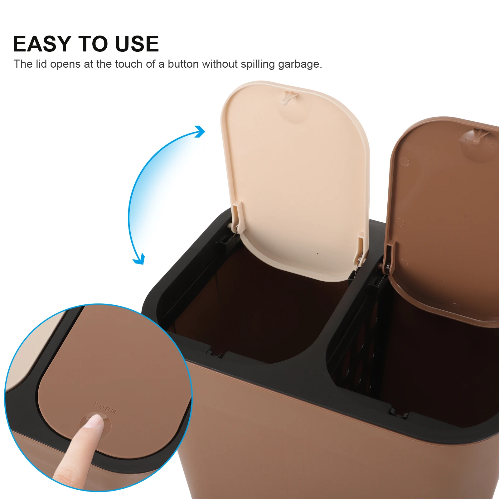 

1pc Double Layer Garbage Can Wet Dry Separation Plastic Trash Bin Dual Use Dustbin For Home Office Kitchen Odorless Eco-Friendly