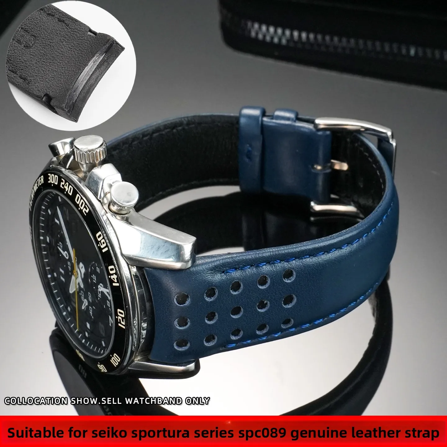 

Изогнутый кожаный ремешок 21 мм для Seiko, мужской браслет Sporura серии SNAE80P1 SPC089 SNAE93, ремешок для часов из дуговой воловьей кожи