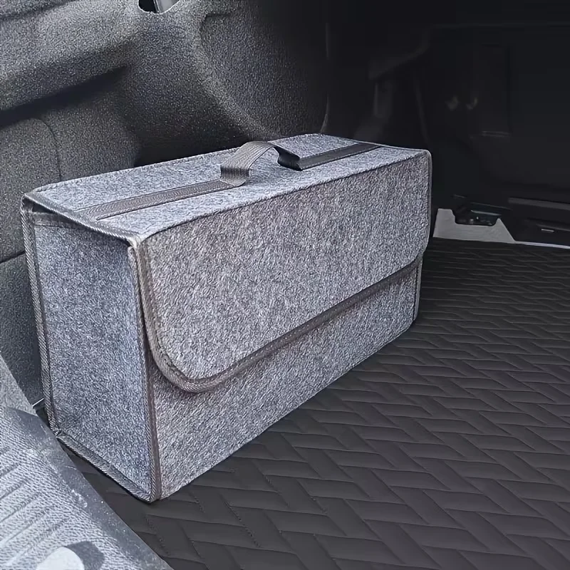 1PC 2mm Car Trunk Organizer Soft Felt Car Storage Bag Foldable Storage Box Handheld Design Car Storage Bag Odorless