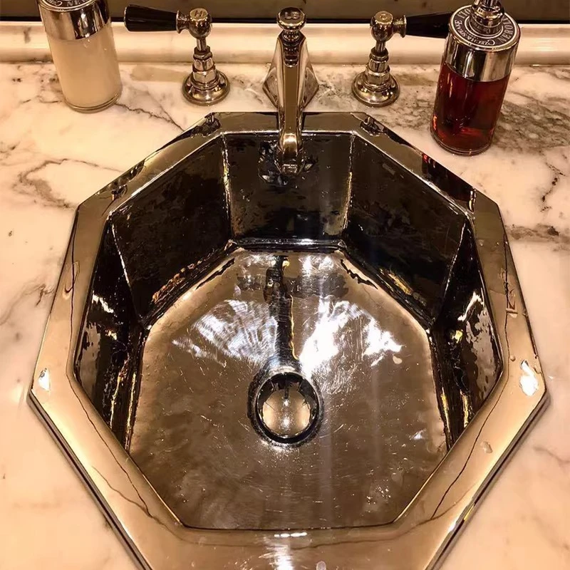 Stainless steel wash basin Undercounter basin Embedded side cabinet Sink French retro art washbasin