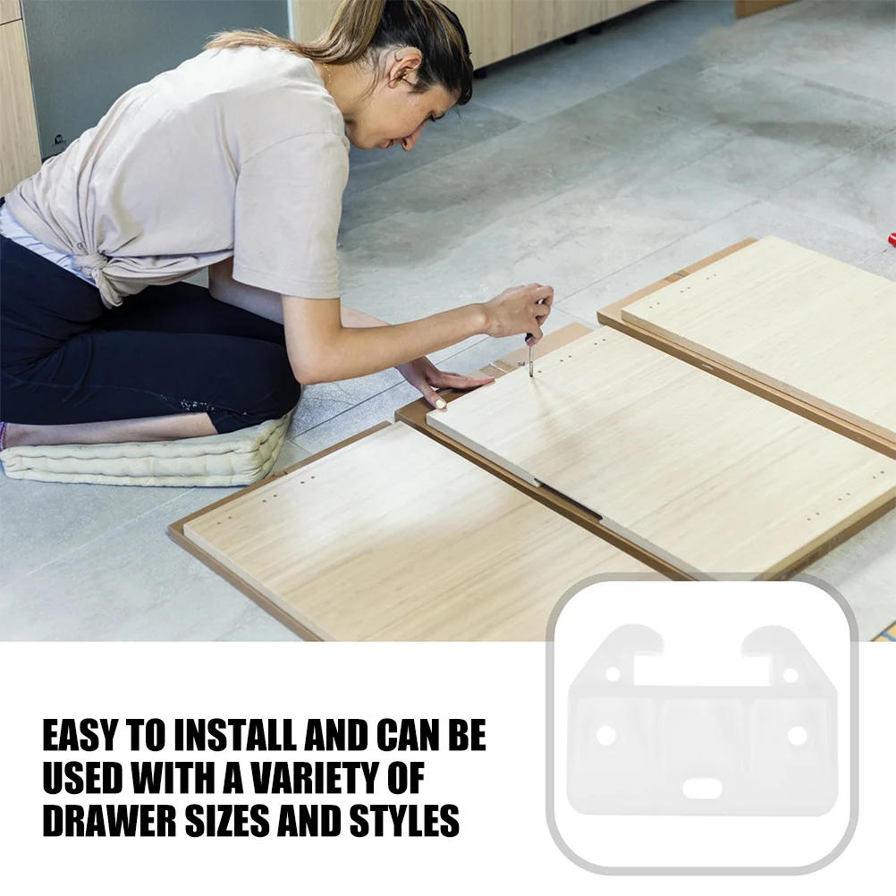 

24 pcs Drawer Guides Bottom Mount Plastic Drawer Slides For Dresser Cabinet Replacement Parts Track Bumpers Hardware