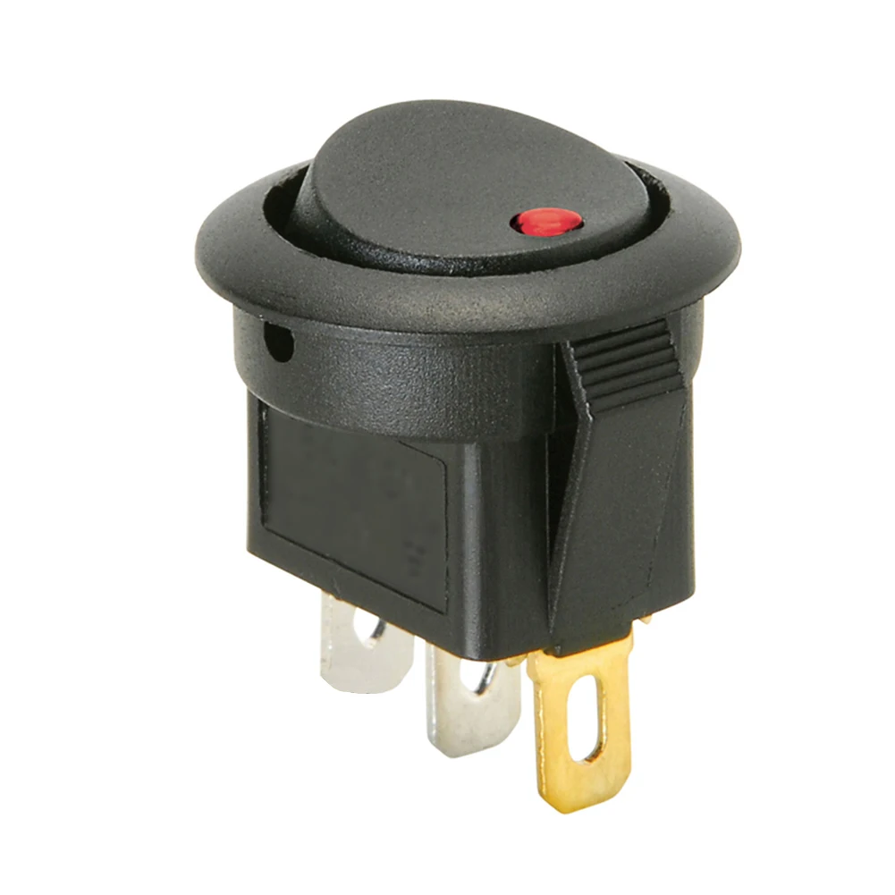 Interruttore a bilanciere rotondo illuminazione a LED interruttore rotondo a LED 20A DC12V sostituzione interruttore ON/OFF per barche SPST 2.4cm * 2.4cm * 3cm