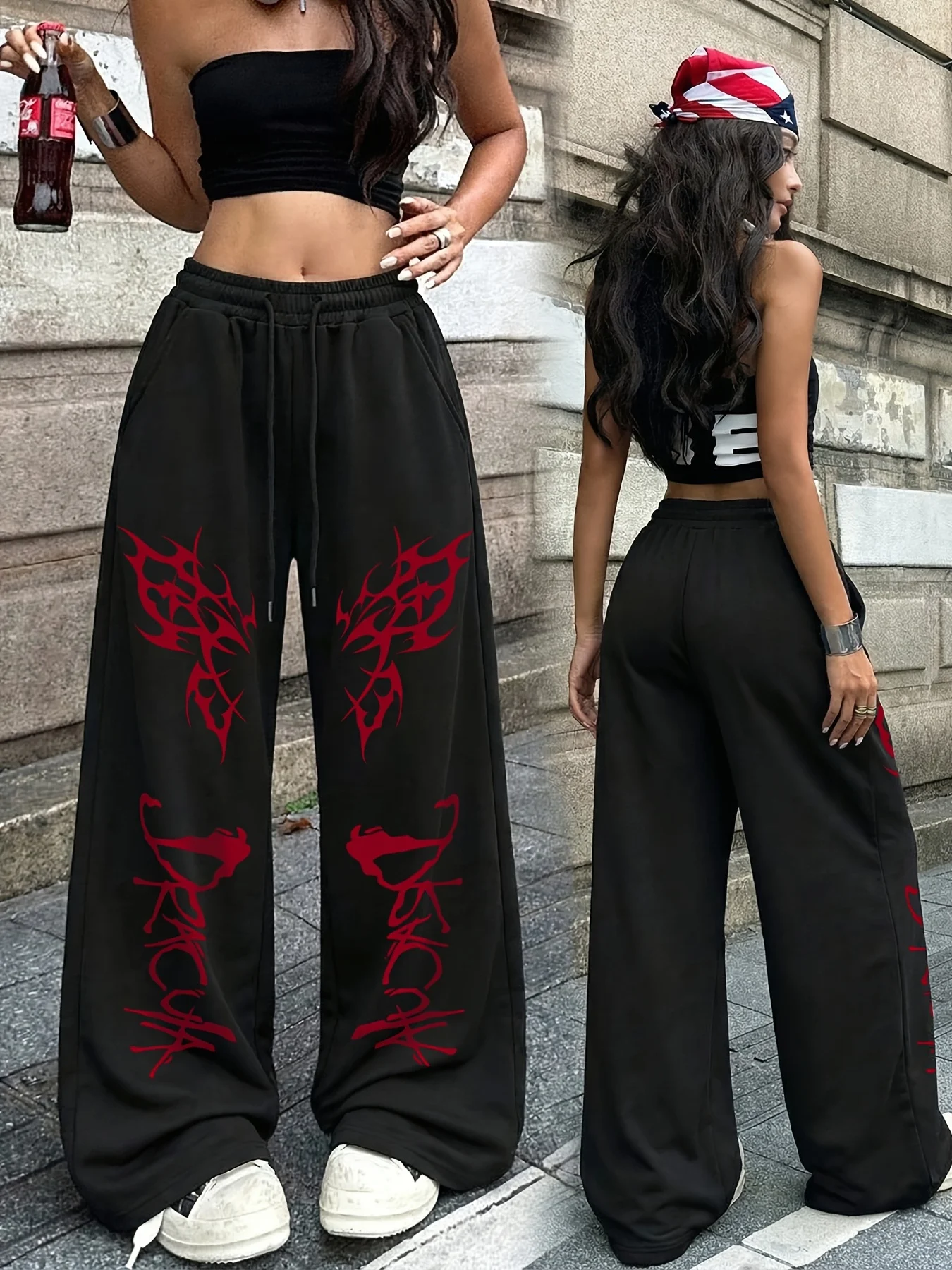 Men Women Red Tribal Totem 3D Printed Quick Dry Hip Hop Trousers Unisex Loose Wide Leg Street Style Casual Sport Long Pants