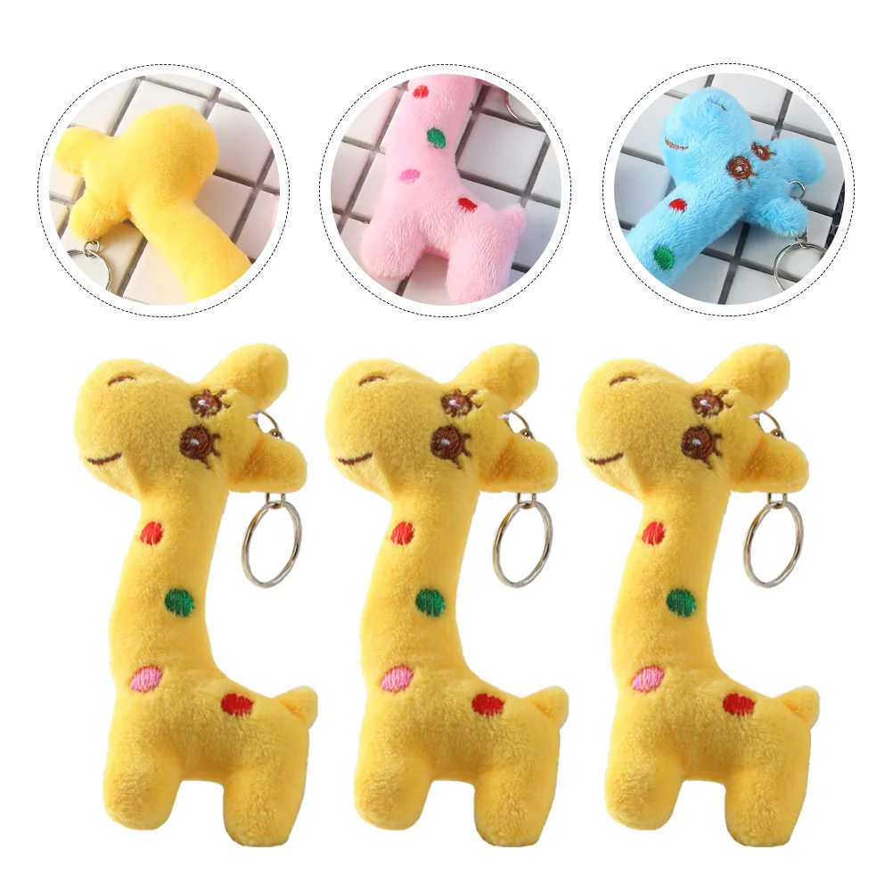 

5 Pcs Cartoon Giraffe Key Chains Cute Deer Phone Bag Charm Key Holder Realistic Appearance Unique Christmas Gift Kids