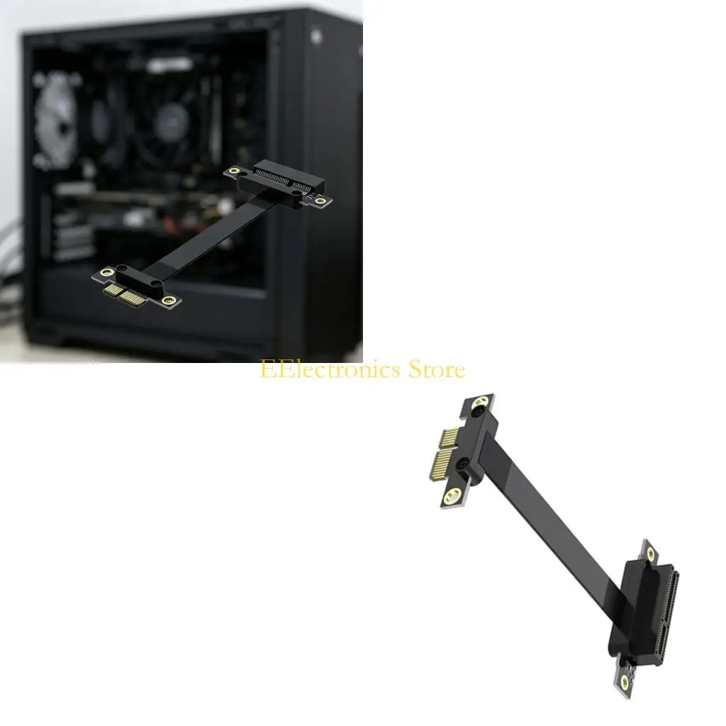 B03C PCIE X1 Extension Cable 90/180 Degree Right Angled 8Gbps PCIE3.0 1X to 4X Extension Cable PCIE 1X Extension Card Ribbon