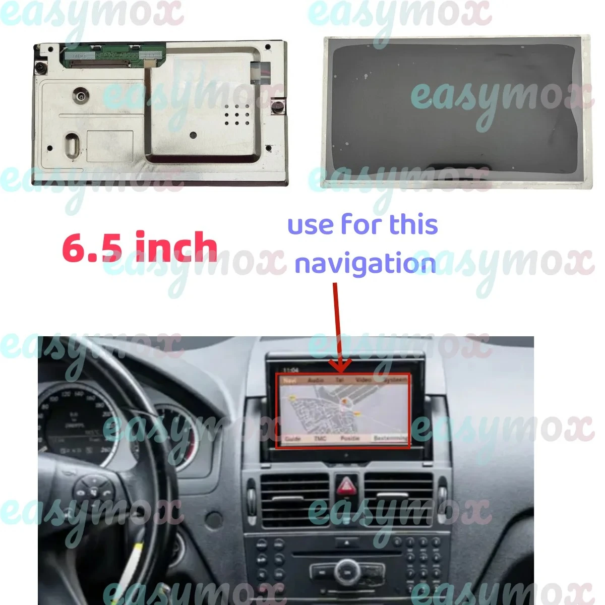 

6,5-дюймовый ЖК-дисплей для Mercedes-Benz C200 C180 C320, ремонт GPS-навигации 2007 2008 г.в.