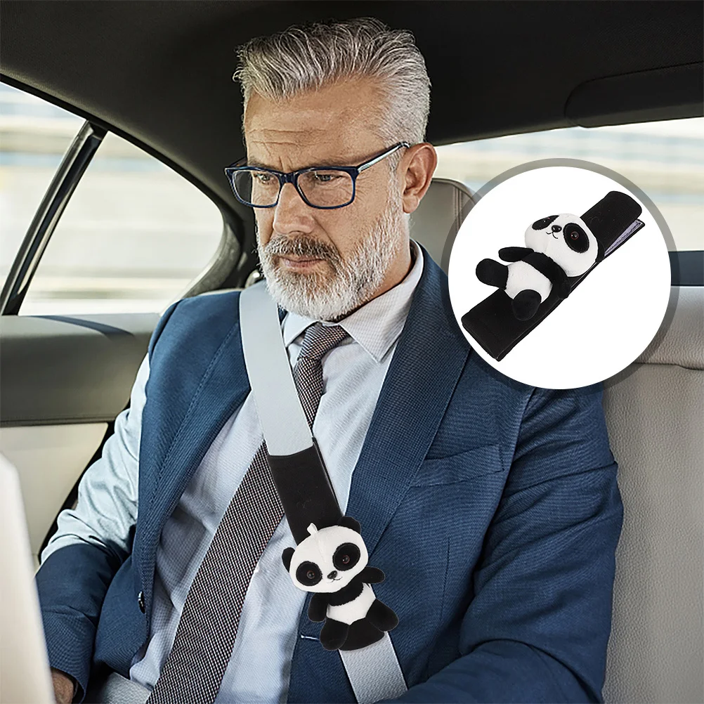 

1 пара чехлов на ремне для автомобильного сиденья с милой пандой, мягкие, удобные, простые в установке, прочные автомобильные аксессуары для женщин и взрослых