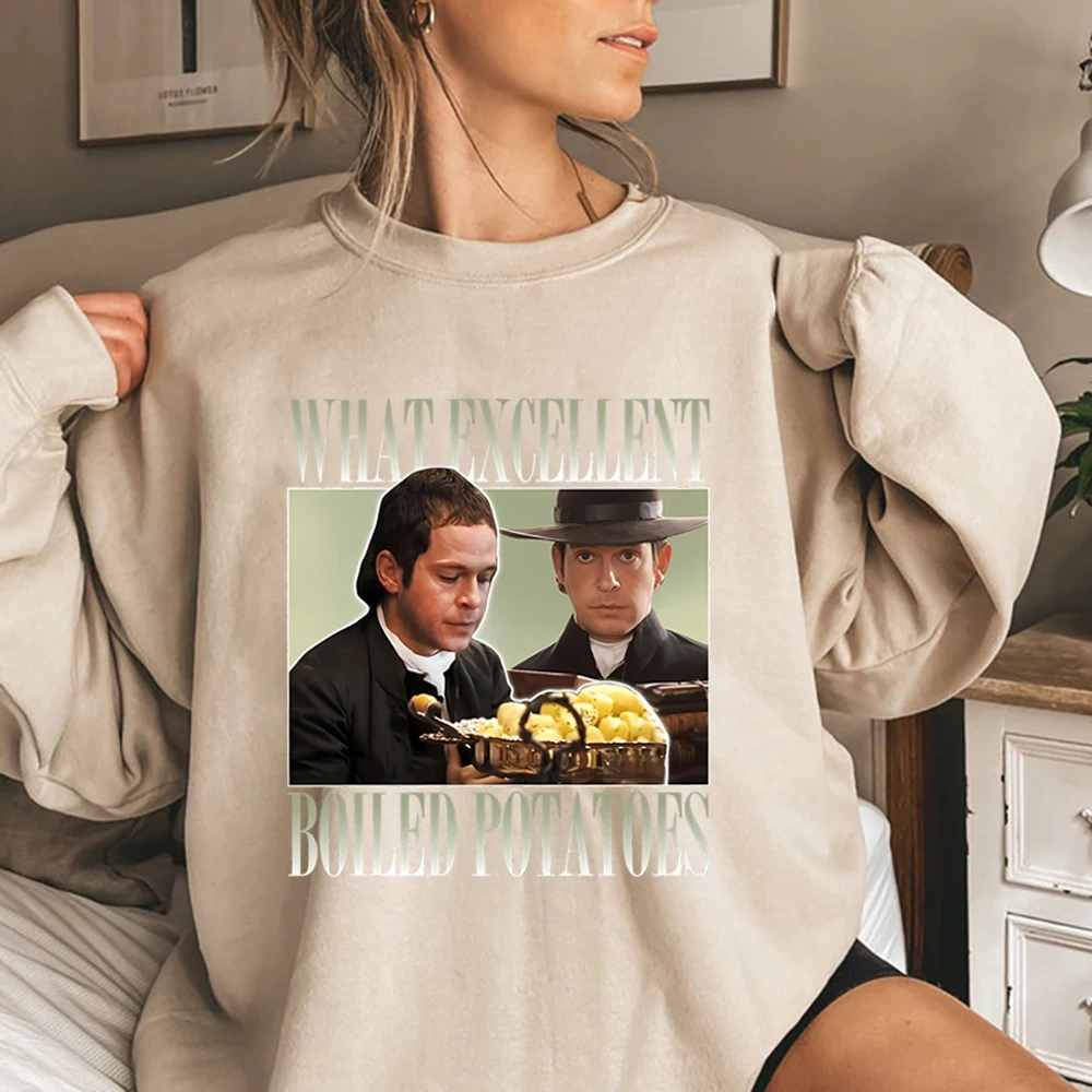 Zabawna bluza z gotowanymi ziemniakami Jane Austen Bluza z kapturem Duma i Przedszkodzenie Sweter Bookish Bluza unisex z długim rękawem