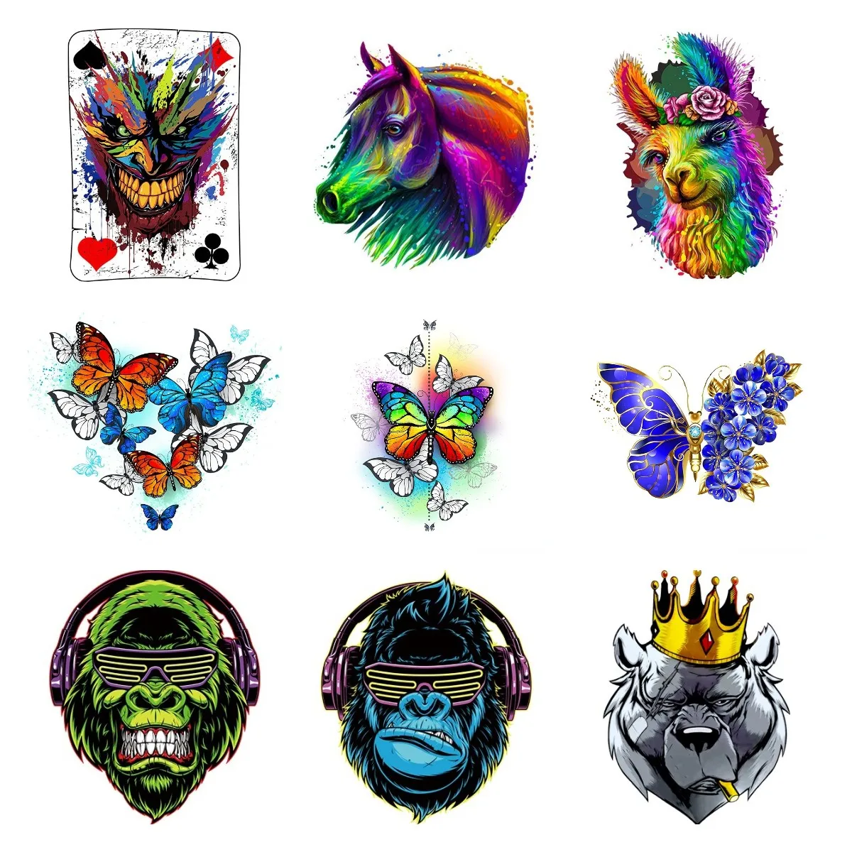 Colorful eagle wolf Animals  Stickers  Colourful Butterfly Car Accessories DIY Decal Motorcycle Refrigerator Decoration