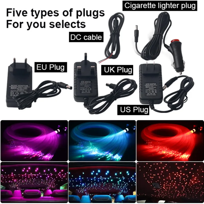 Universal Cigarette Lighter Connector DC Cable Connector EU Plug US Plug UK Plug Cord for Starry Sky Car Star Ceiling Light Star