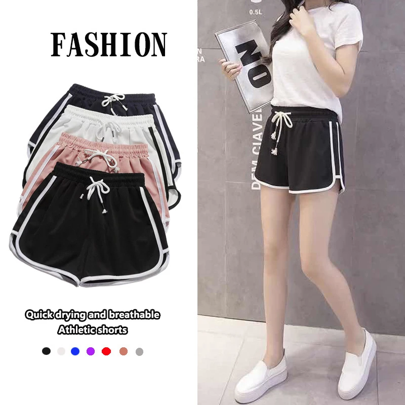 Sports Shorts Three-Quarter Pants Women Summer Loose Large Size High Waist Running Wide Leg Pants