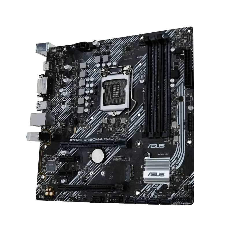 Płyta główna ASUS PRIME B460M-A/B460M-A R2.0 LGA1200 obsługuje nagłówki AURA SYNC RGB, podwójne gniazda M.2, pamięć DDR4. — zdjęcie produktu 4