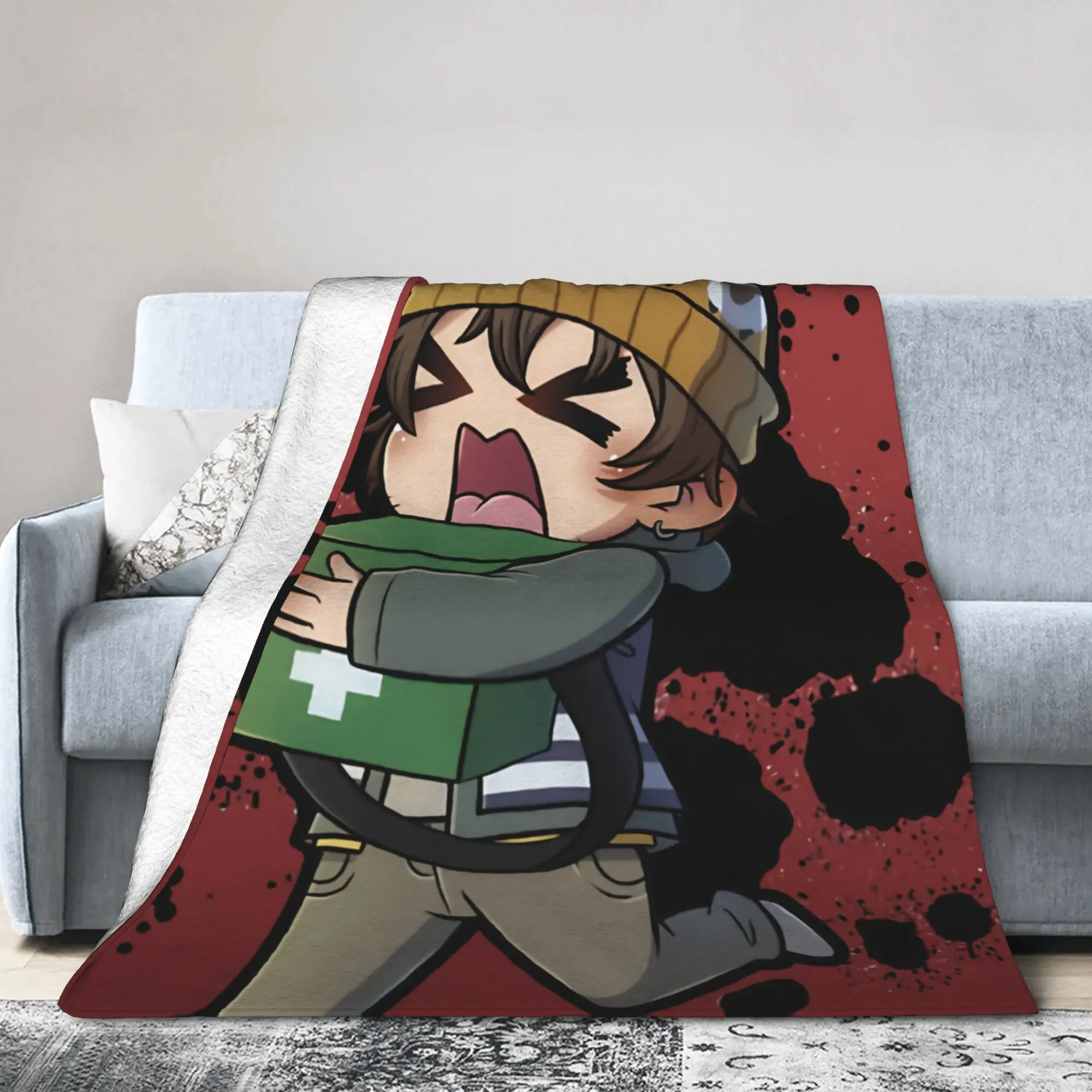 Just a Lil Courier Bryan Hodukavich Chibi Horror Fan Blanket Flannel R-Residents Breathable Throw Blankets for Bed Bedspreads