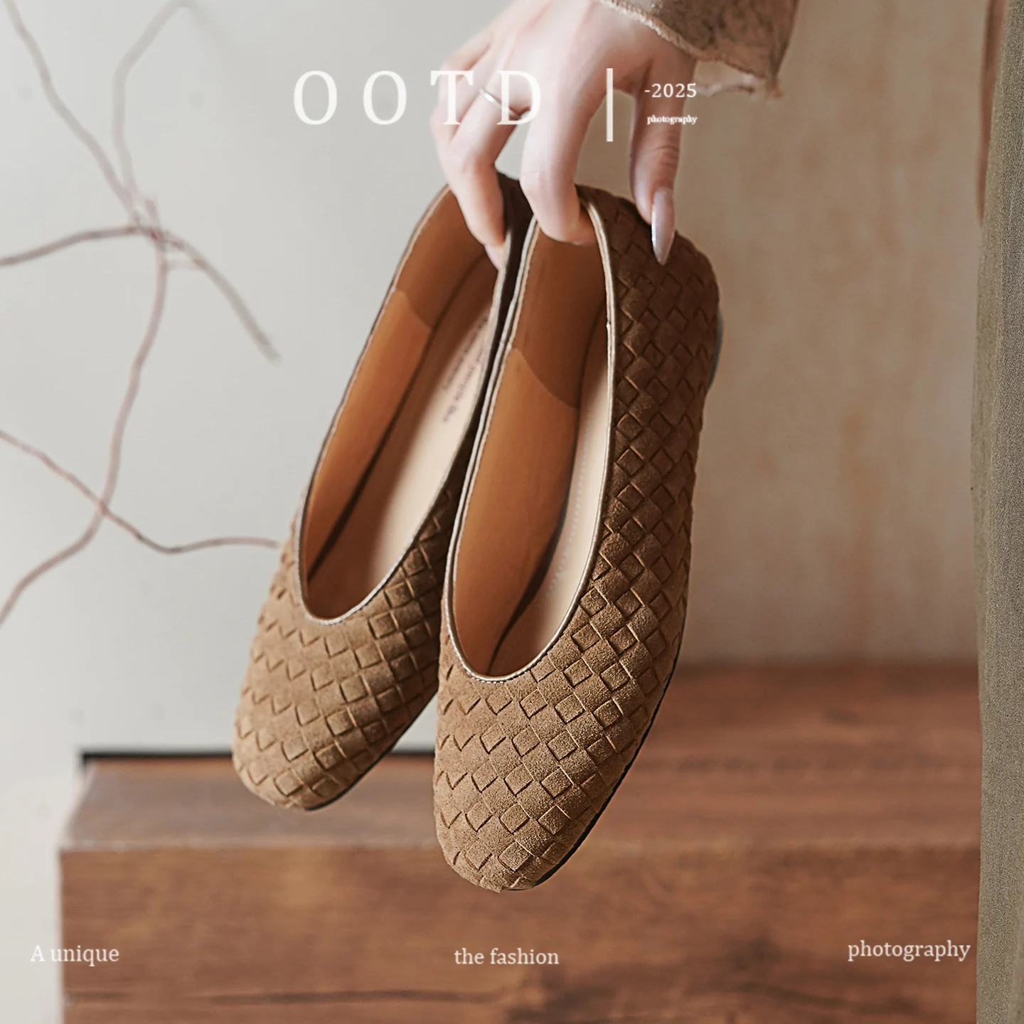 2026 spring summer women pumps natural leather 22-25cm Genuine leather weaving cow suede+sheepskin+pigskin round toe women shoes