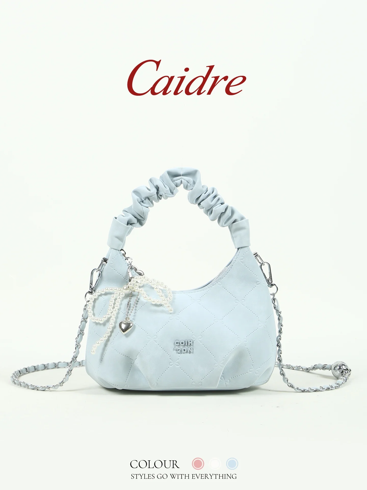 

Caidre Women's Cloud Handbag Shoulder Crossbody Bag Daily Match PU Leather Medium Size Pure Color Soft Handle Zipper Closure