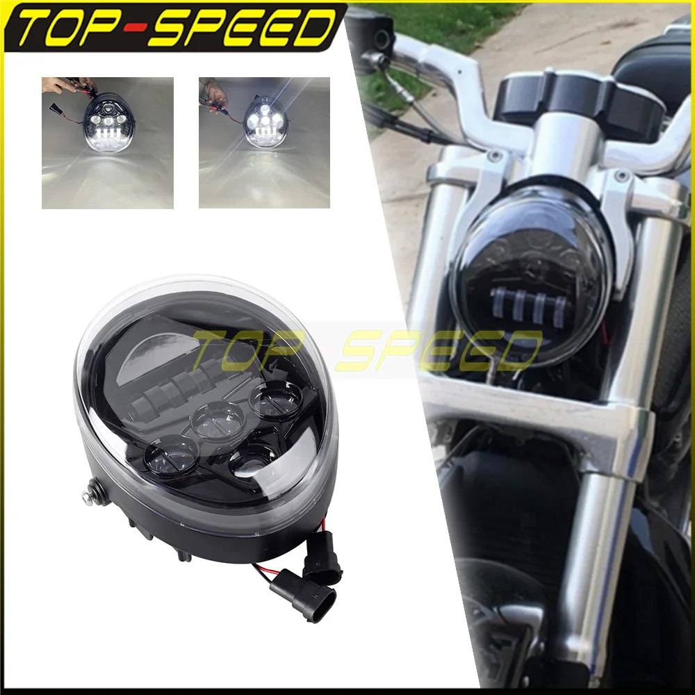 

Motorcycle LED High Low Beam Headlight Head Light For Harley VRSC VRXSE VRSCSE CVO V-Rod Street Rod 2002-17 Headlamp Accessories