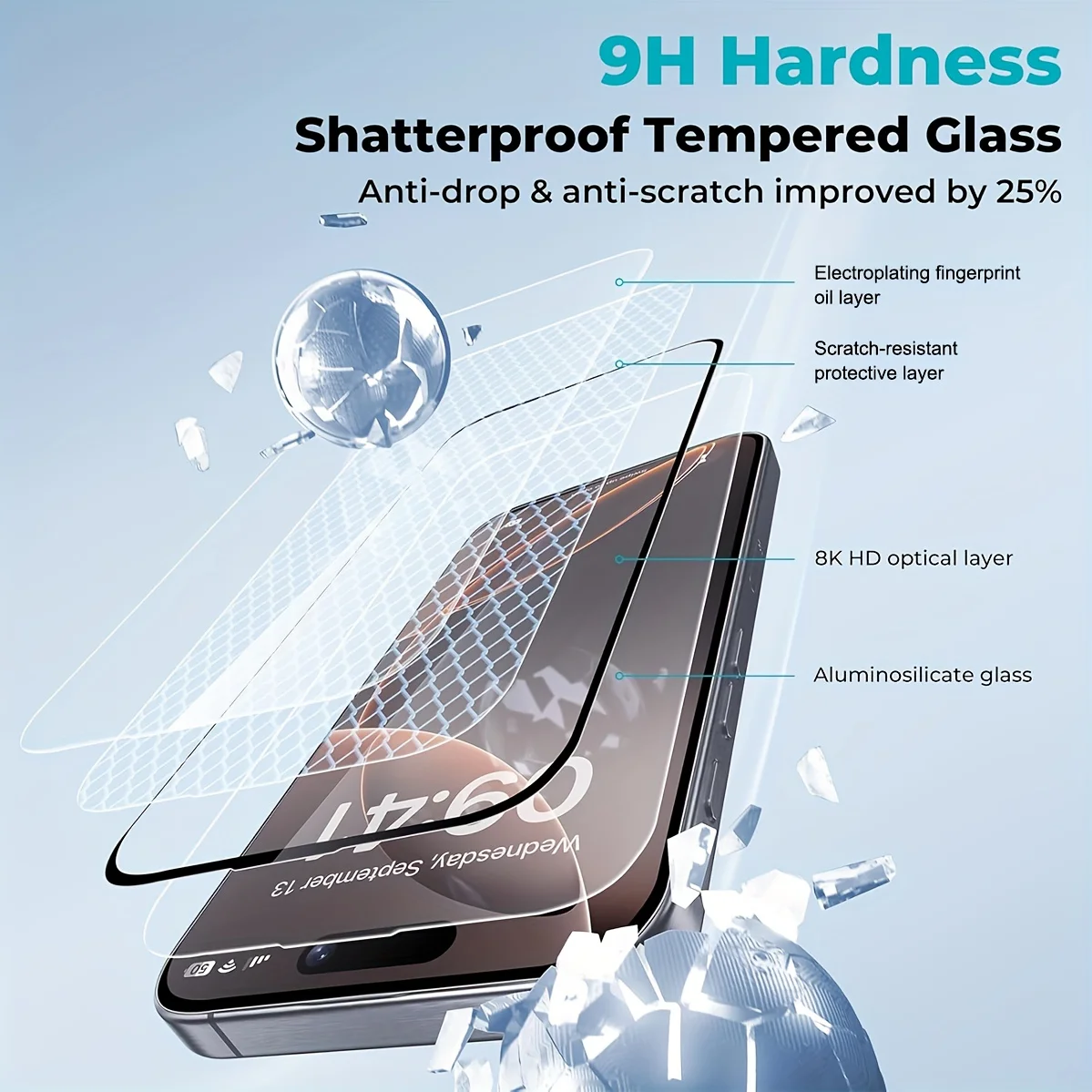 Gehärtetes Glas, 1–5 Stück, für iPhone 18/17/16/15/14/13/12/11 Pro Max, X/XS/XR/14/15/16/17 Plus – hochauflösender Displayschutz für iPhone 18. – Detail 2