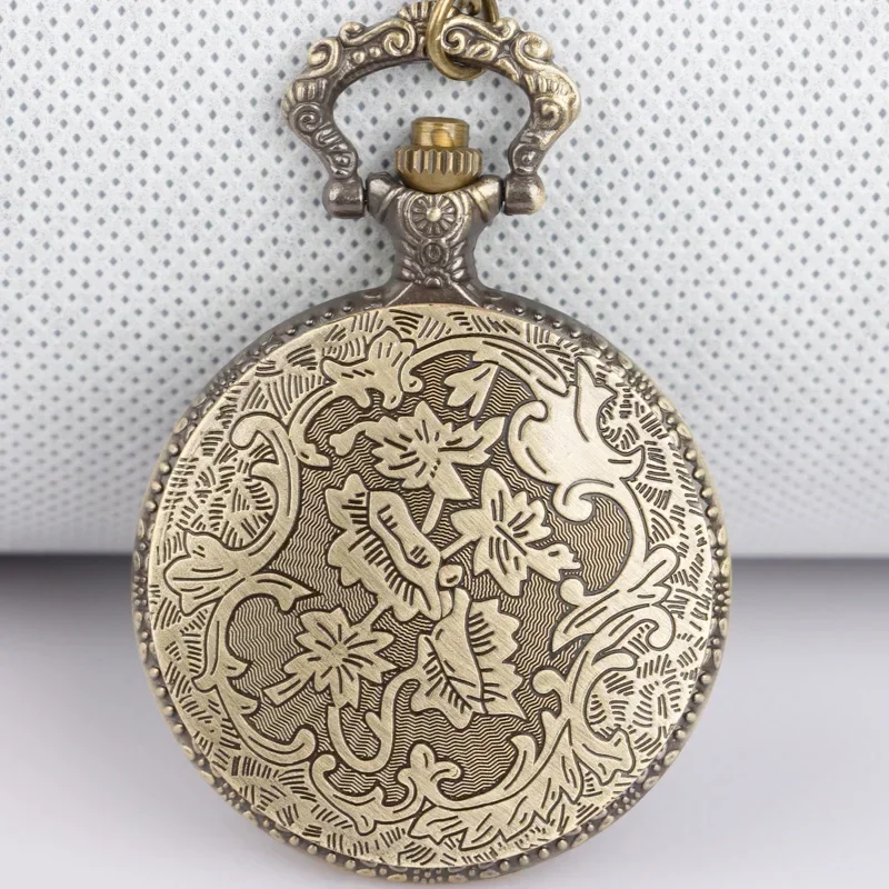 Requintado marrom popular motocicleta bronze quartzo relógio de bolso pingente corrente charme presentes ideais para homens mulheres colecionadores