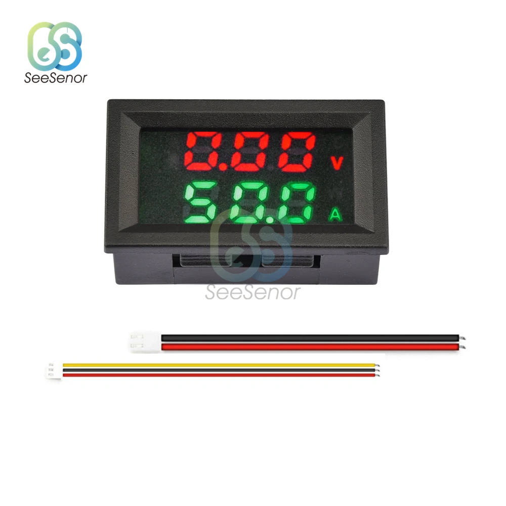 M430 DC 0-100V 10A 50A 100A Digital Voltmeter Ammeter Dual LED Display Voltage Detector Current Power Meter Panel Amp Volt Gauge