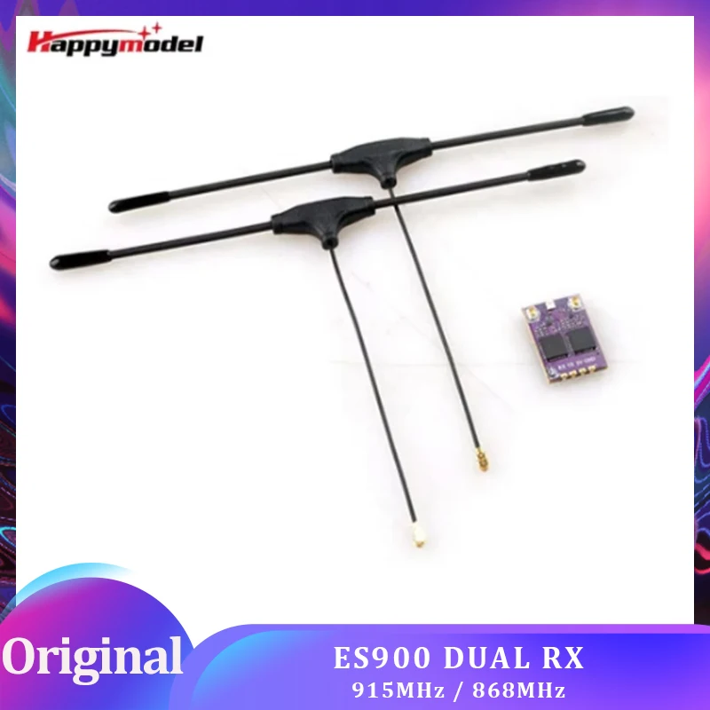 HappyModel ES900 DUAL RX ELRS Diversity Receiver 915MHz / 868MHz Built-in TCXO for RC Airplane FPV Long Range Drone