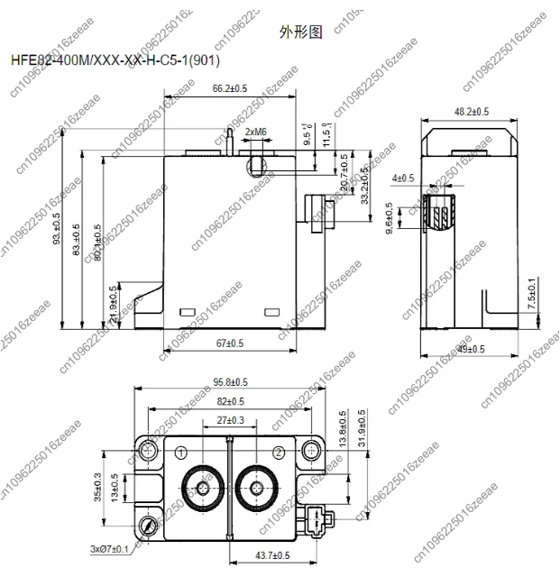 Hfe82v-400m 750-12-h-c5-1 400a 12v relay accessories new