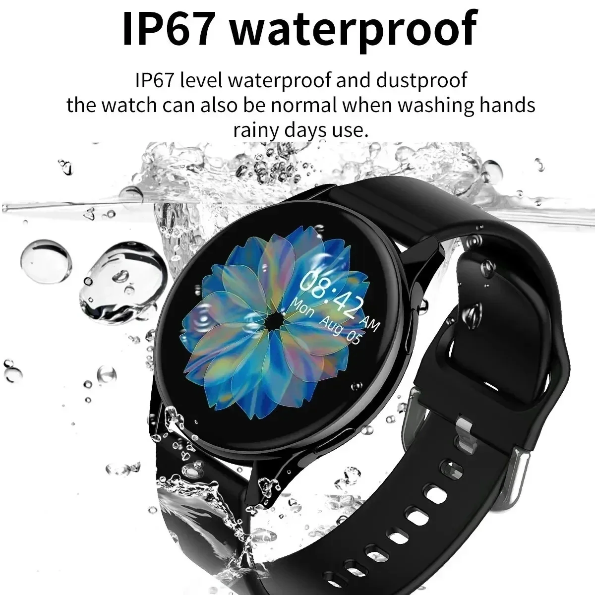 Reloj inteligente redondo con Bluetooth para hombre y mujer, pulsera con seguimiento de actividad física, personalizada, para Android e IOS, 2024