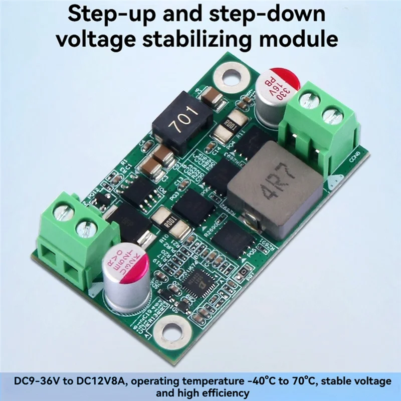 ABKN-Modul Buck Boost Otomatis DC-DC Modul Catu Daya Regulator Tegangan Step-Down dan Step-Up DC9-36V Ke DC12V 8A