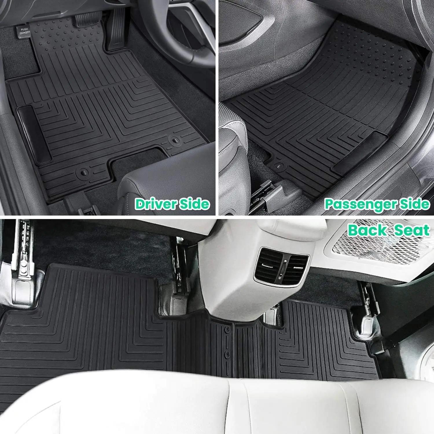 Floor Mat for Hyundai Tucson 2016-2021 Heavy Duty Rubber Front&Rear Car Liner Carpet All Weather Custom Fit Waterproof Odorless