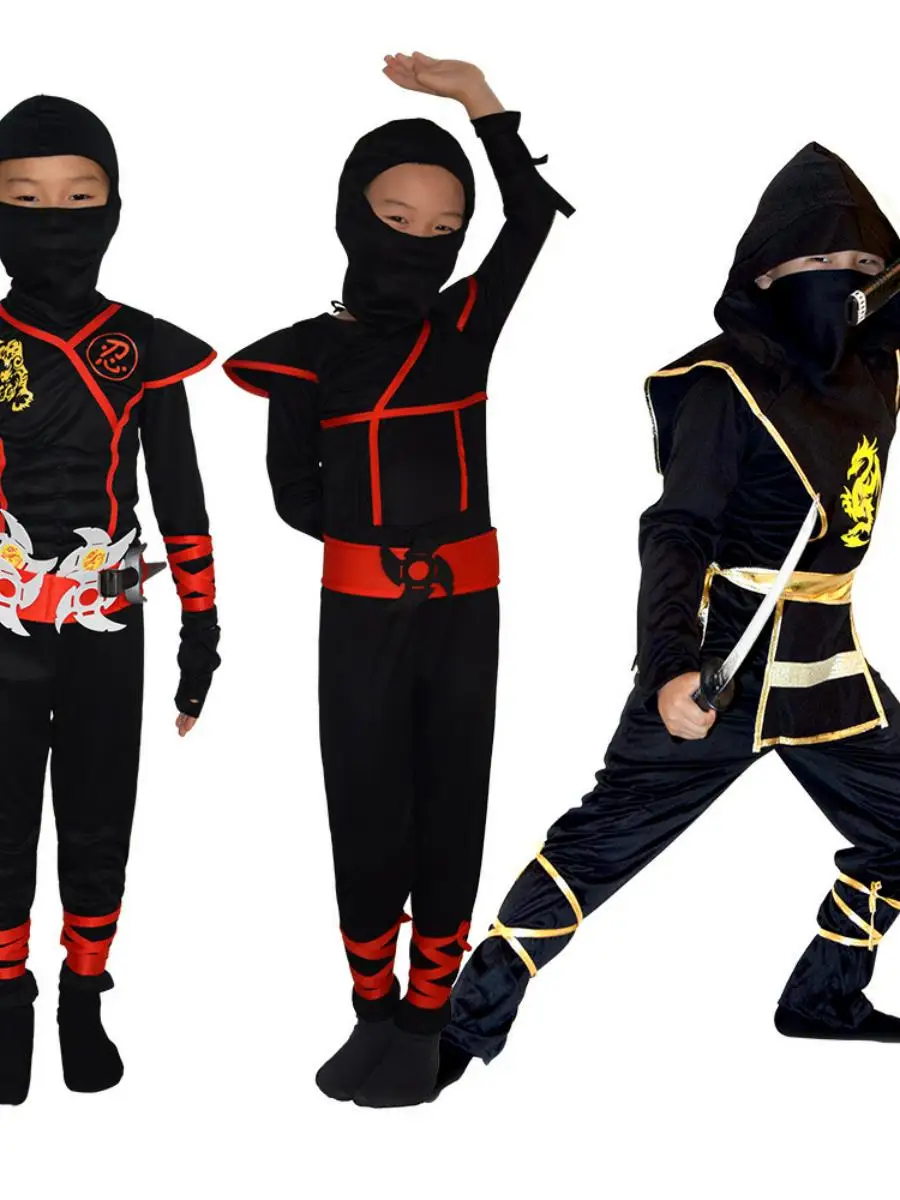 Nieuwe Halloween Kinderprestatiekostuum Ninja Nightwalker Cosplay Pak Yanguo Polyester Winter Stage Performance Outfit