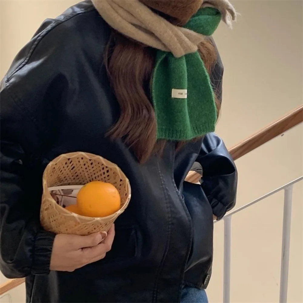 Elegant Wraps Patchwork Color Scarf Woolen Neckwarmer Cashmere Shawl Windproof Korean Style Winter Neck Scarf Autumn/Winter