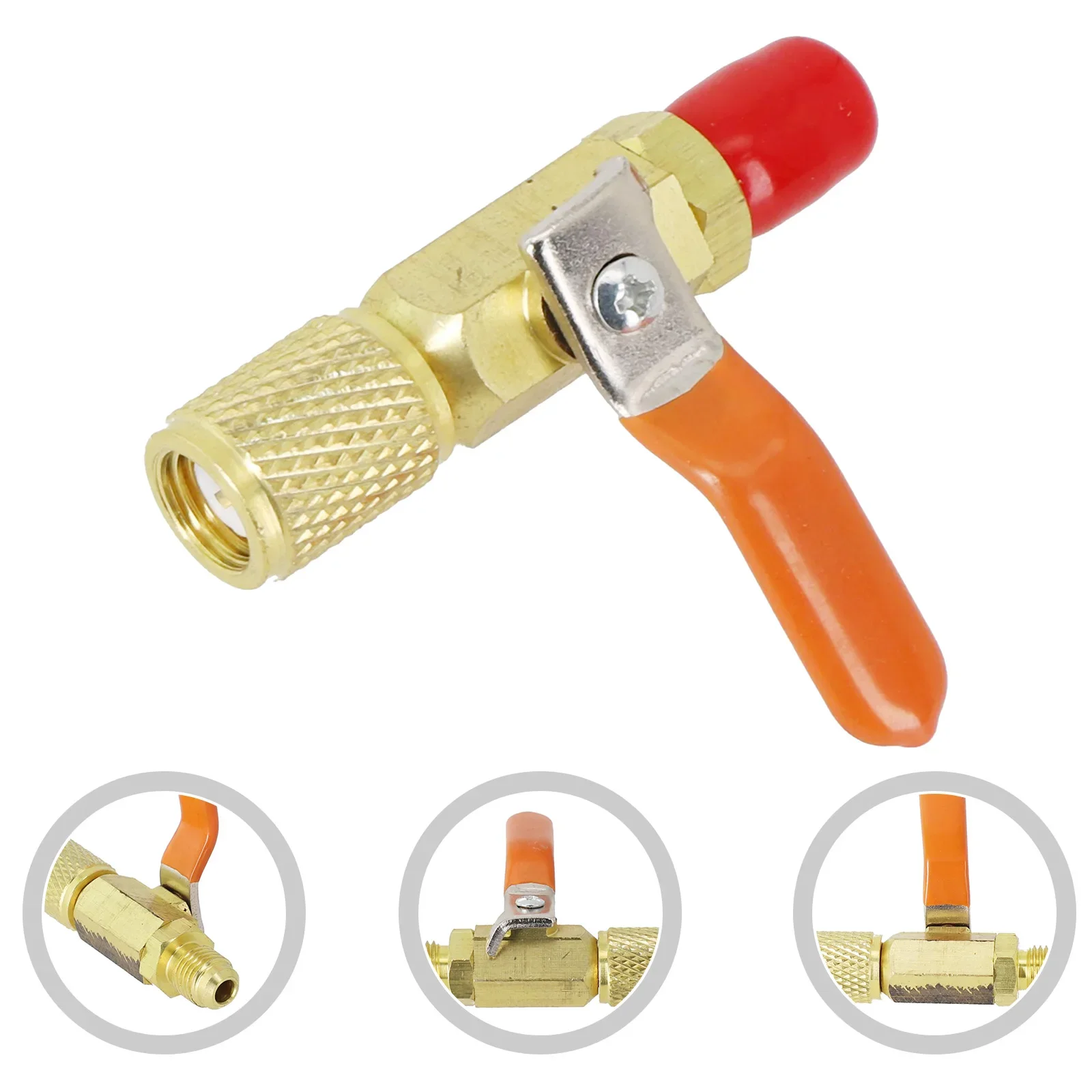 Tools Connectors Adapter Valve Brass HVAC 1 4 AC Air Conditioning HVAC Gauges Refrigeration Straight Ball Valve Adapter