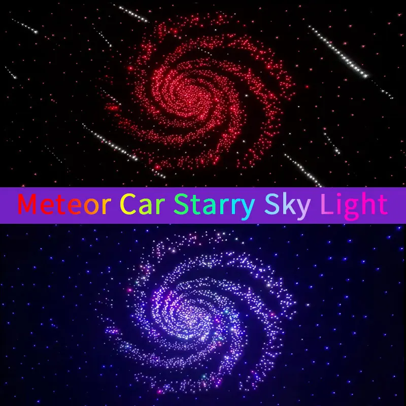 3 pieces 6W Starry Sky Light + 5W 10 holes Meteor Fiber Optic Light Car Roof Star Light Multi Color APP Control  Home Decor