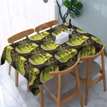 Custom Rectangular Shrek Table Cloth Oilproof Tablecloth Outdoor 45"-50" Table Cover Backed with Elastic Edge