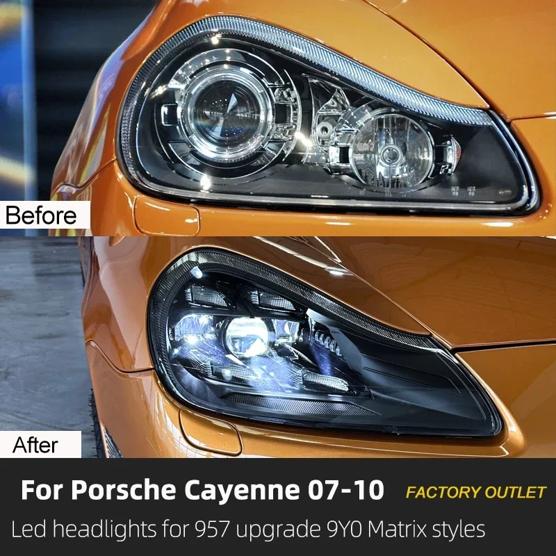 For Porsche Cayenne 957 2007-2010 2pcs PDLS Style Full LED Headlamp Assembly Projector Lens Car Front Light Upgrade Accessories - view 5