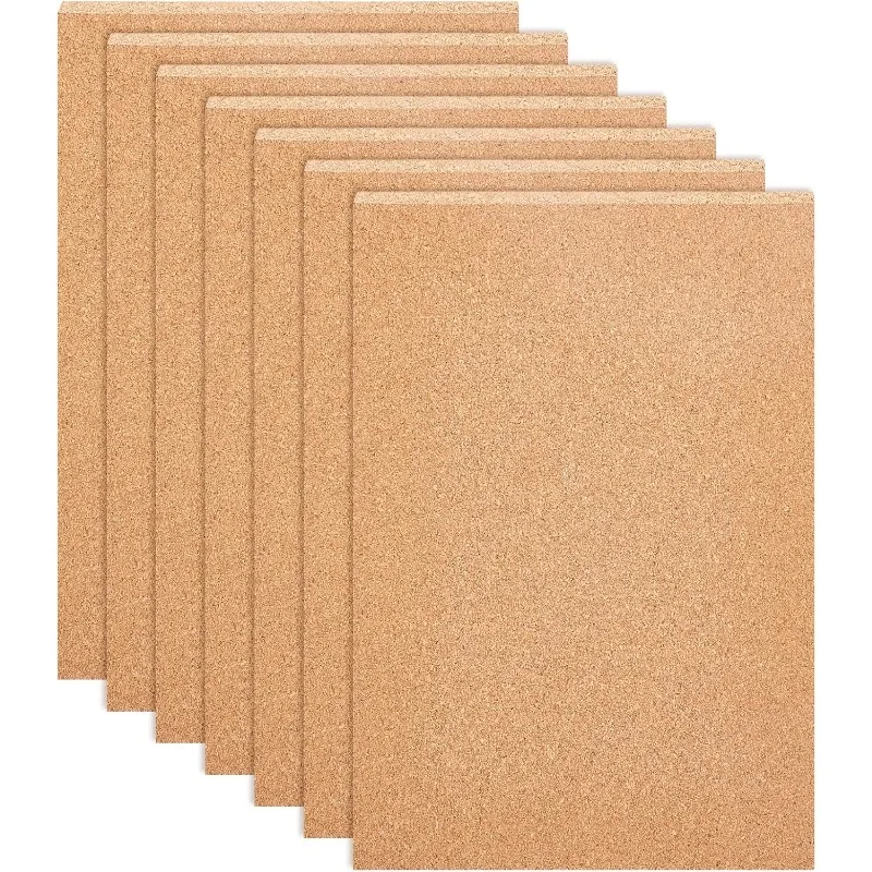 4PCS 11.8x8.26 Inch Cork Sheets Cork Board with Adhesive Back (8.5mm Thick) for Coaster Wall decoration Party and DIY Crafts