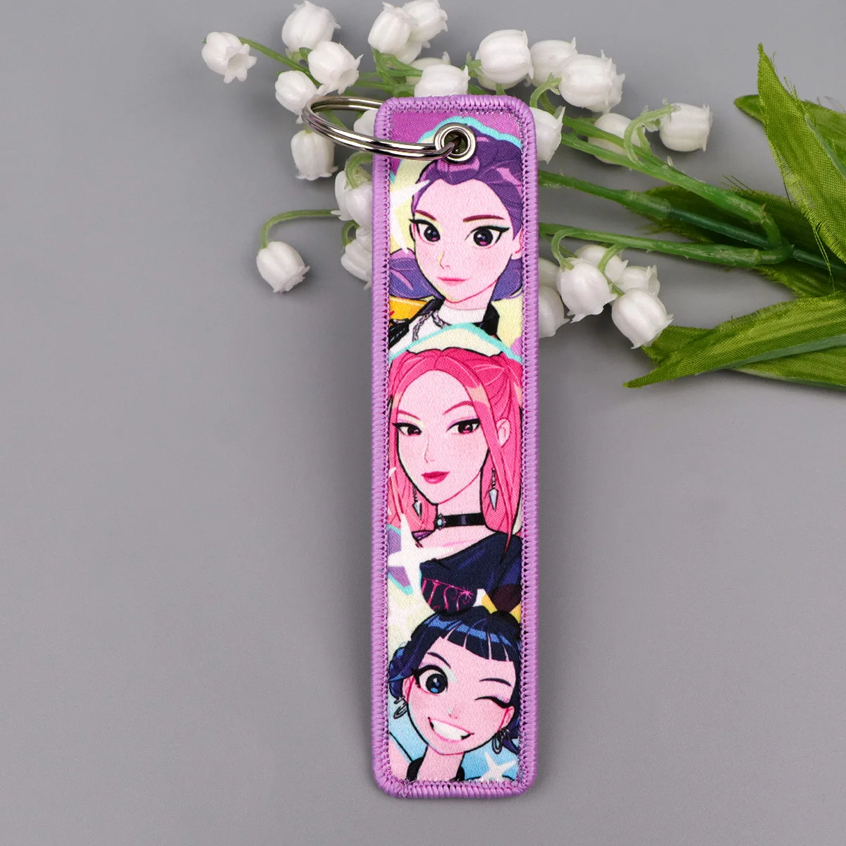 حلقة مفاتيح مطرزة للفتيات الجميلات وحوش زرقاء للدراجات النارية والسيارات وحقيبة الظهر وإكسسوارات سلسلة المفاتيح وهدايا عصرية للأصدقاء #6