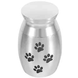 Pet Urn Alloy Small Metal Keepsake Ashes Memorial For Dog Cremation Souvenir Urns Compact Silver Finish Pet Urns