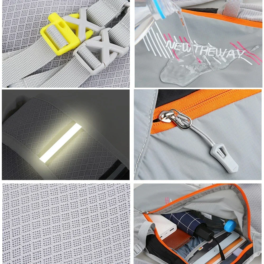 Mochila leve de hidratação com bexiga para homens e mulheres, mochila de ciclismo e escalada, mochila reflexiva, mochila de caminhada