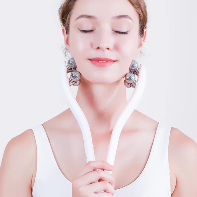 Dispositif de sculpture du visage à rouleau pour Massage du visage en forme de V, Instrument de beauté à double menton à microcourant EMS pour usage domestique