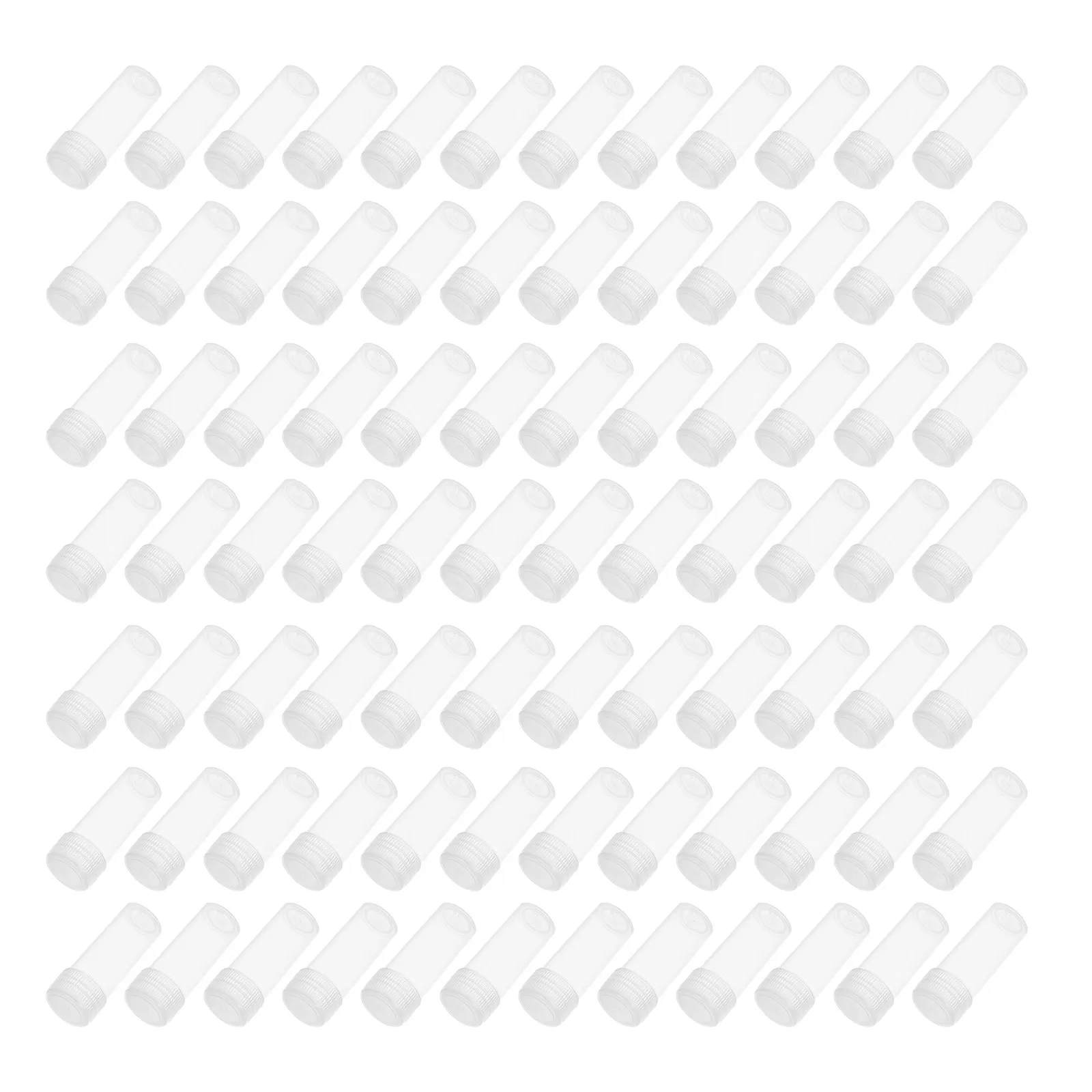 Mini Sample Containers 5ml Plastic Vial Tubes 100 Pieces Clear Portable Lab Storage for Powders and Liquids