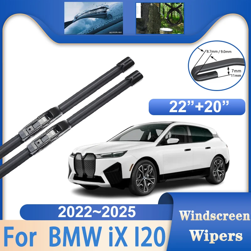 

For BMW iX I20 Accessories 2022 2023 2024 2025 Front Rubber Window Windshields Windscreens Wipers Auto Rain Blades Brushes Parts