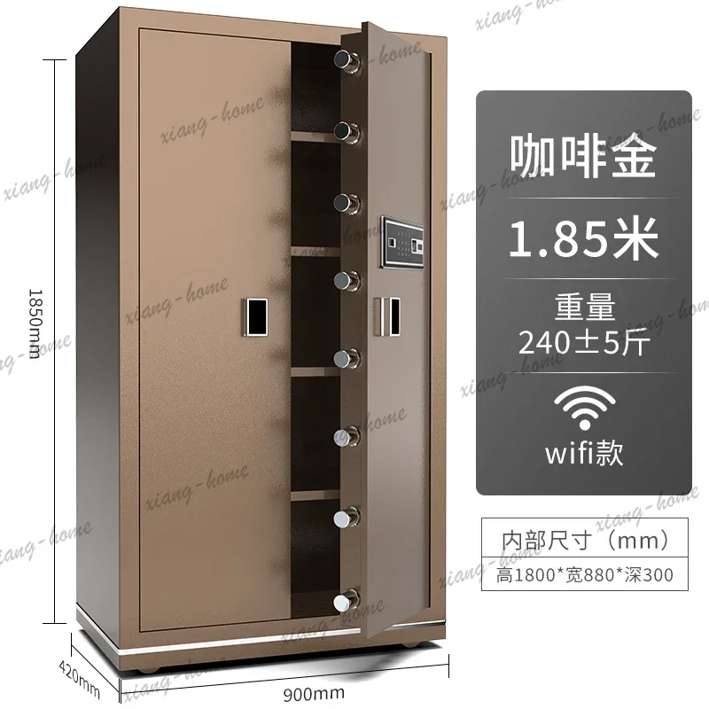 safe large home office golden library fingerprint single and double safe tube fireproof theft all steel