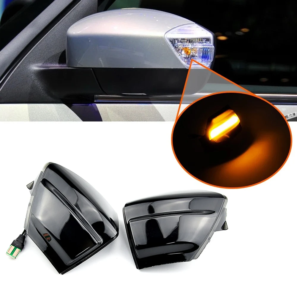 Lampu sein LED dinamis, LED dinamis, cermin samping, indikator Sequential, lampu sein untuk Ford s-max 2007-2014 c-max