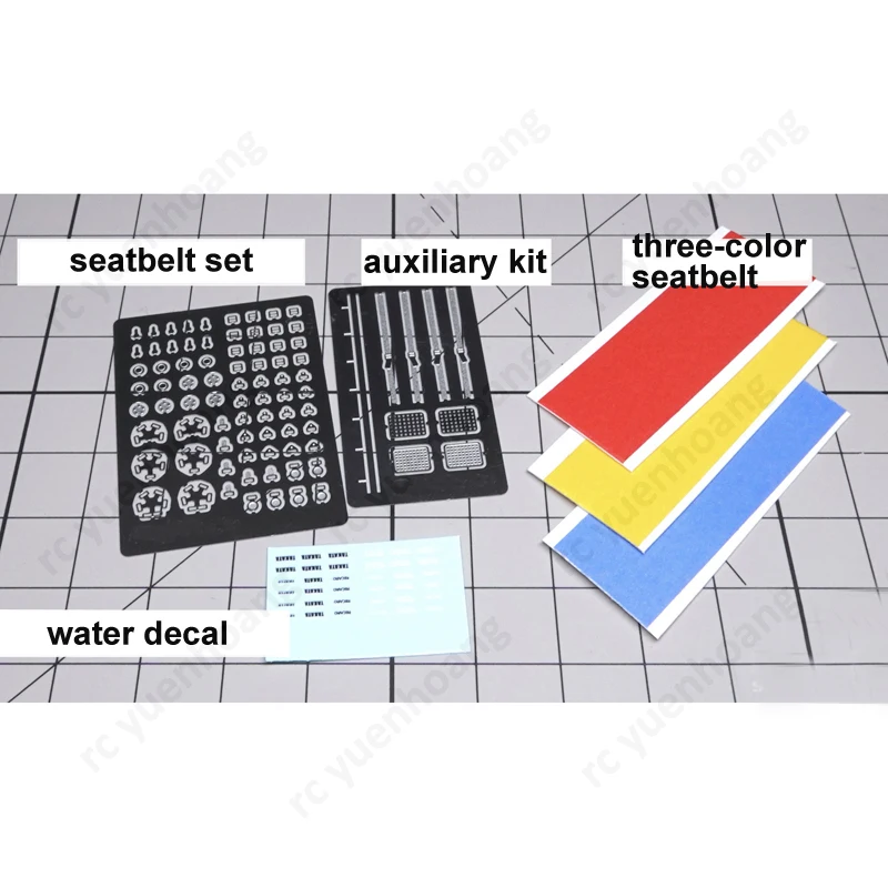 1 Zestaw Montażowy Grawerowany Arkusz Pas Bezpieczeństwa Malowalny Zestaw Symulacyjnego Krzesła DIY Akcesoria Dekoracyjne Ulepszenia do Samochodu RC w Skali 1/64 Mo
