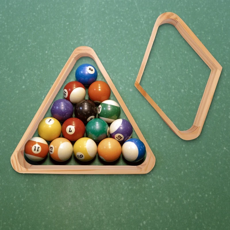 Wooden Billiard Ball Rack Billiard 8-Ball Triple-Cornered Rack And 9-Ball Diamond Billiard Rack For Billiard Pool Table