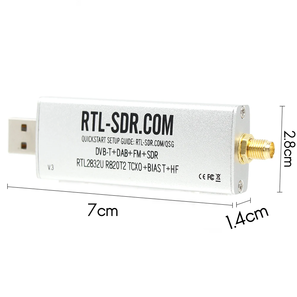 نظام اتصال لاسلكي محدد عبر البرامج ، RTL ssr V3 ، R820T2 ، RTL2832U ، 1PPM ، TCXO ، SMA ، RTLSDR