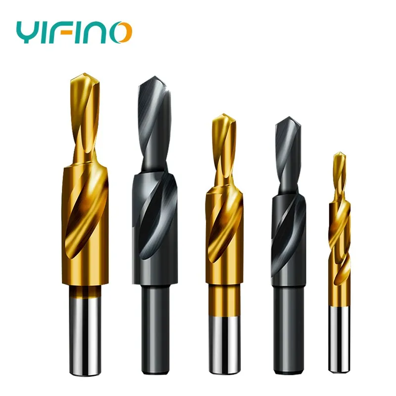 YIFINO Two Stage Straight Shank Step Drill Step Drill Screw Countersunk Head Dough Twist Drill Mother Countersink Drill M3-M12