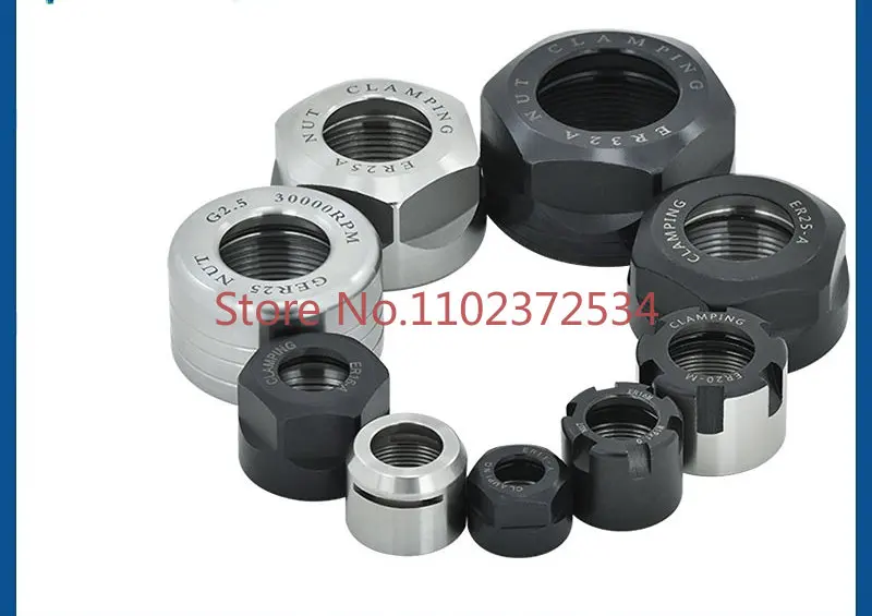 

10PCSHigh precision ER11ER16ER20ER25ER32ER40 nut A type M type UM type nut collet tool handle pressure cap