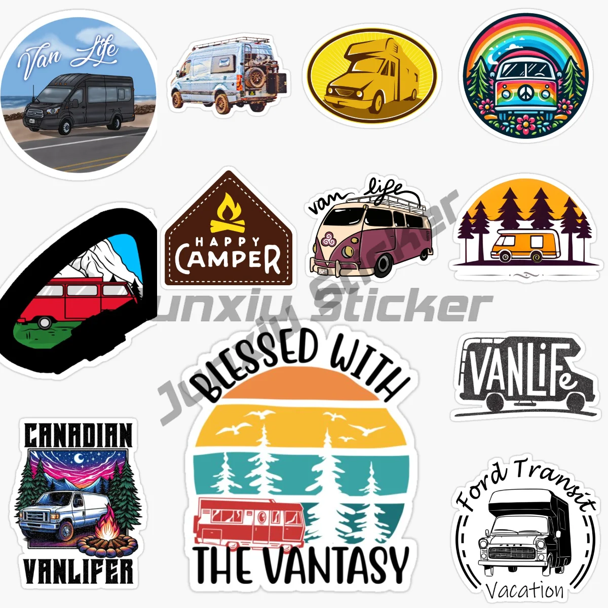 

Van Life CAMP MORE Camper Van Car Stickers Fashion Diy Hip Hop Waterproof VAN RV Graffiti Sticker Vinyl Self-adhesive Stickers